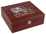 Cherry Wood Box Martini Set Personalized